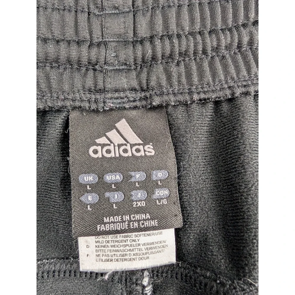 Adidas‎ Mens Black Red White Stripe Track Pants Athletic Gym Sweatpants Large